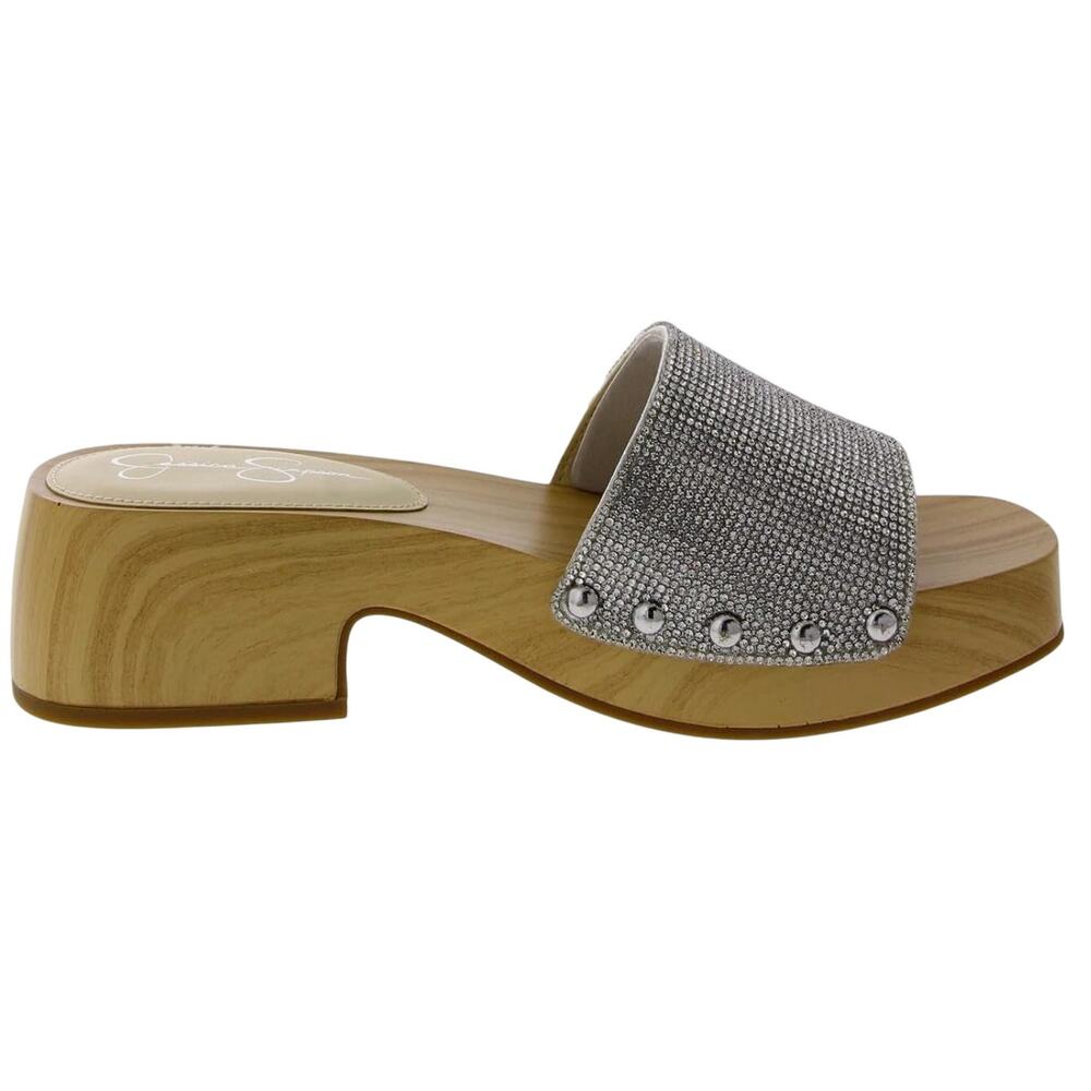 Jessica Simpson Rexile Platform Sandal Silver Shimmer SZ 6M